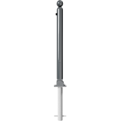Ornamental bollard | Series 478B | � 76 mm | foldable, self-engaging lock,for casting in concrete, with hot-dip galvanized ground socket part-no. 470.60approx. 400 mm below ground | with triangular locking mechanism acc. with DIN 3223 | with 1 eyelet
